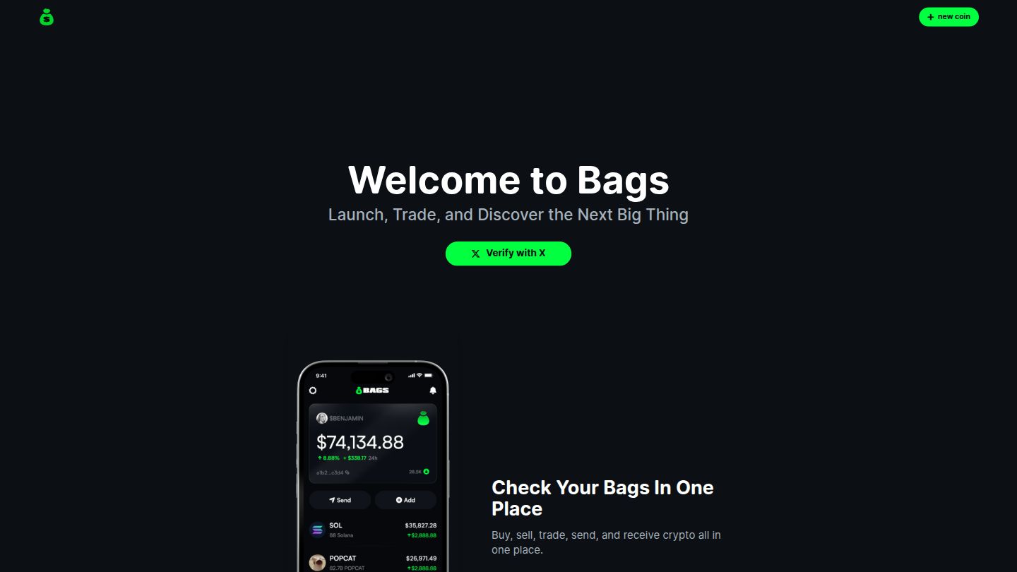 bags.fm interface reference screenshot