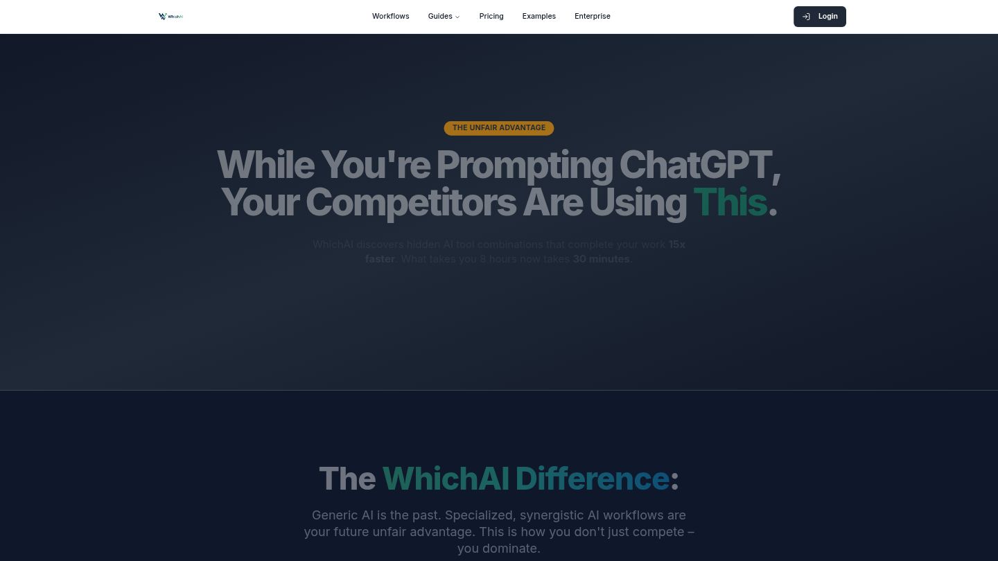 WhichAI platform interface