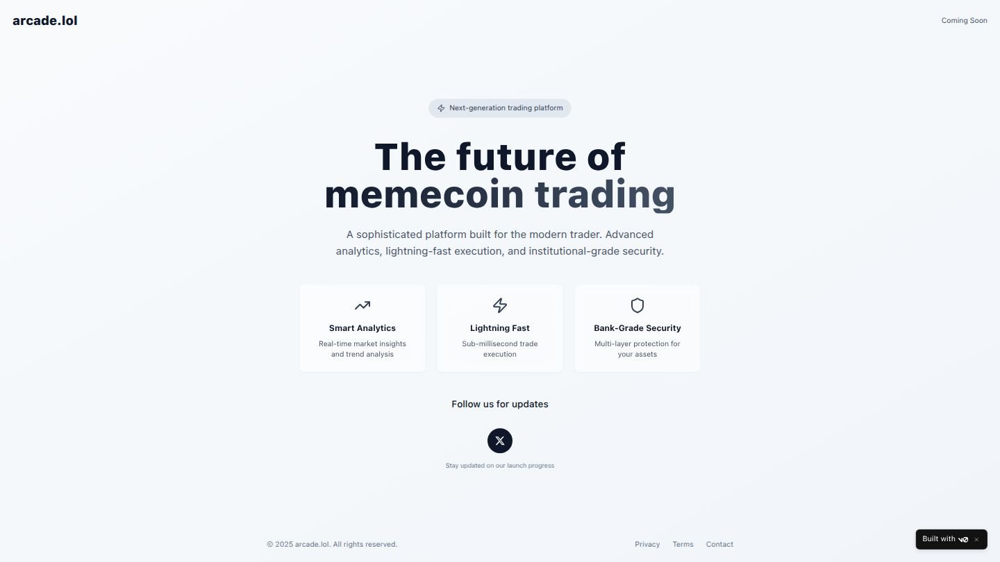 arcade.lol - AI-powered memecoin factory